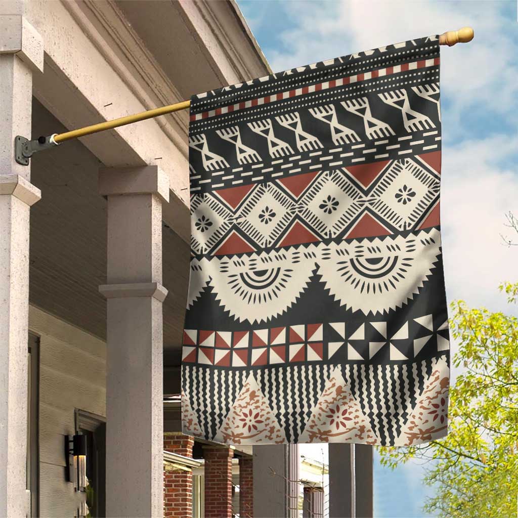 Vintage Bula Fiji Masi Garden Flag Fijian Tapa Cloth - Polynesian Pride