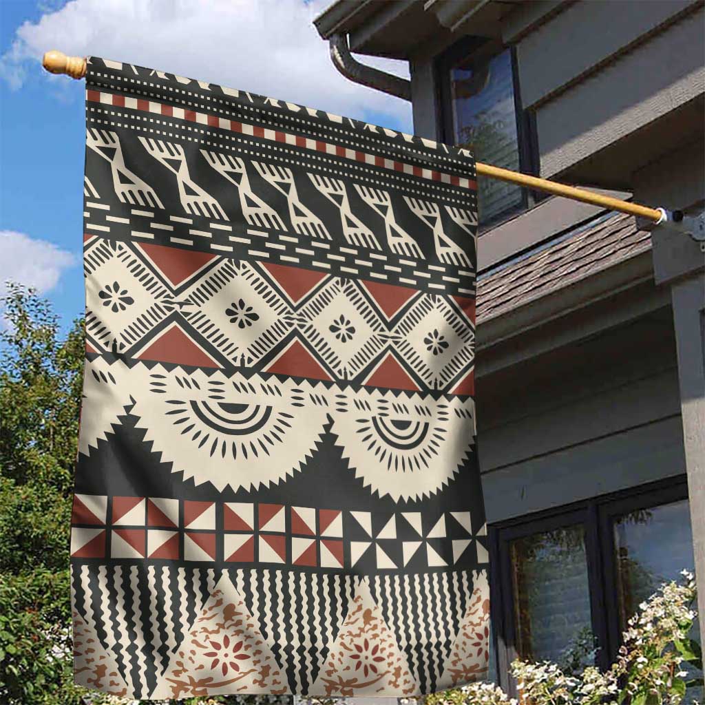 Vintage Bula Fiji Masi Garden Flag Fijian Tapa Cloth - Polynesian Pride