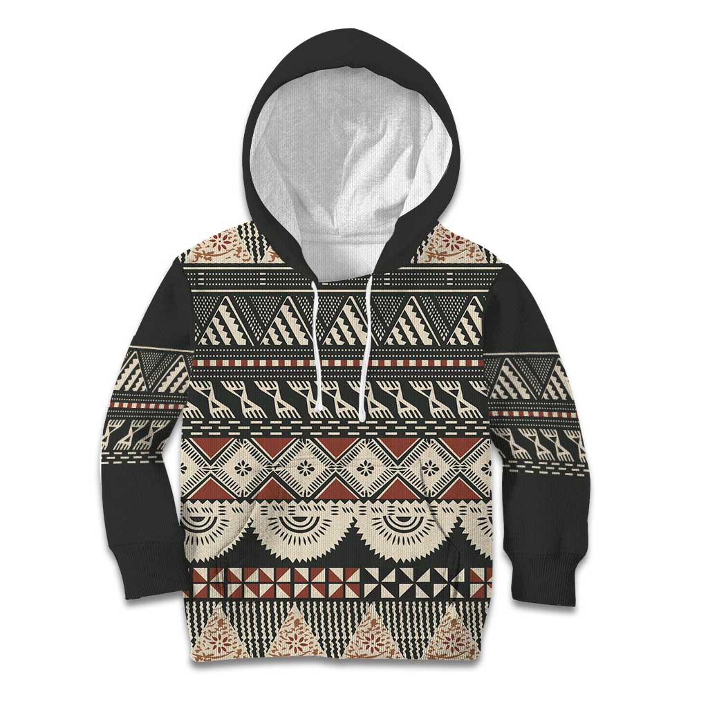 Vintage Bula Fiji Masi Kid Hoodie Fijian Tapa Cloth - Polynesian Pride
