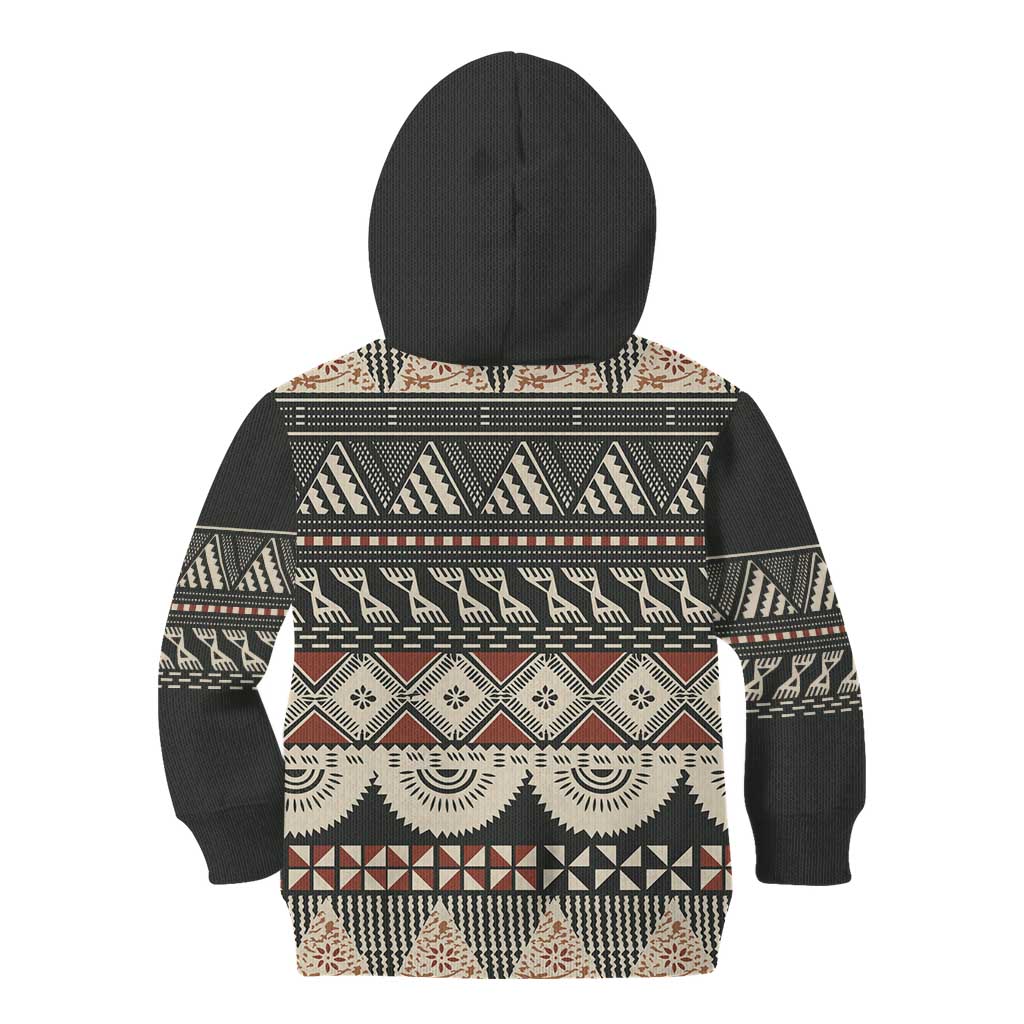 Vintage Bula Fiji Masi Kid Hoodie Fijian Tapa Cloth - Polynesian Pride