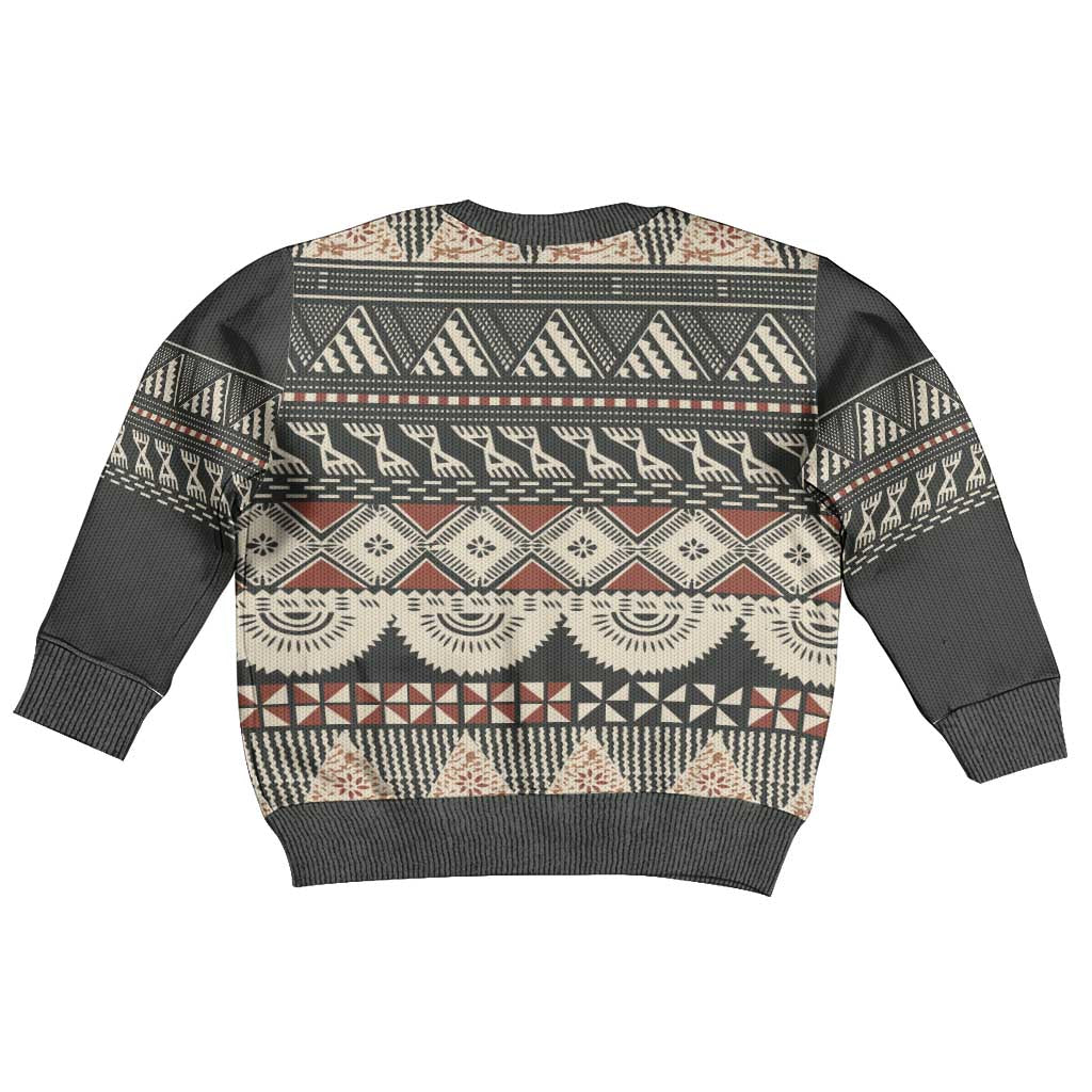 Vintage Bula Fiji Masi Kid Ugly Christmas Sweater Fijian Tapa Cloth - Polynesian Pride