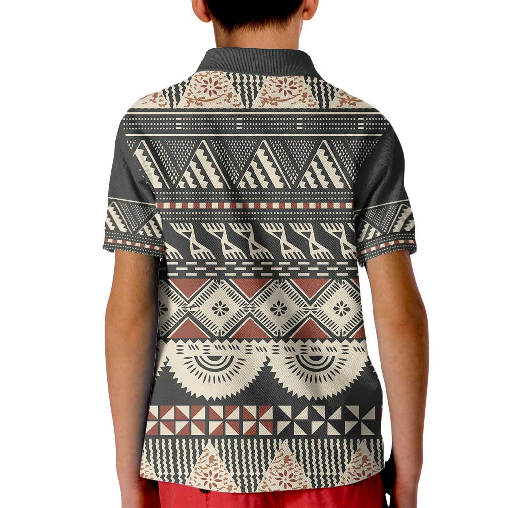 Vintage Bula Fiji Masi Kid Polo Shirt Fijian Tapa Cloth - Polynesian Pride