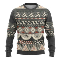 Vintage Bula Fiji Masi Ugly Christmas Sweater Fijian Tapa Cloth - Polynesian Pride