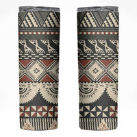 Vintage Bula Fiji Masi Skinny Tumbler Fijian Tapa Cloth - Polynesian Pride