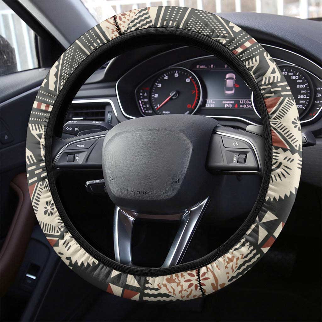 Vintage Bula Fiji Masi Steering Wheel Cover Fijian Tapa Cloth LT14 - Polynesian Pride