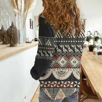 Vintage Bula Fiji Masi Women Casual Shirt Fijian Tapa Cloth - Polynesian Pride