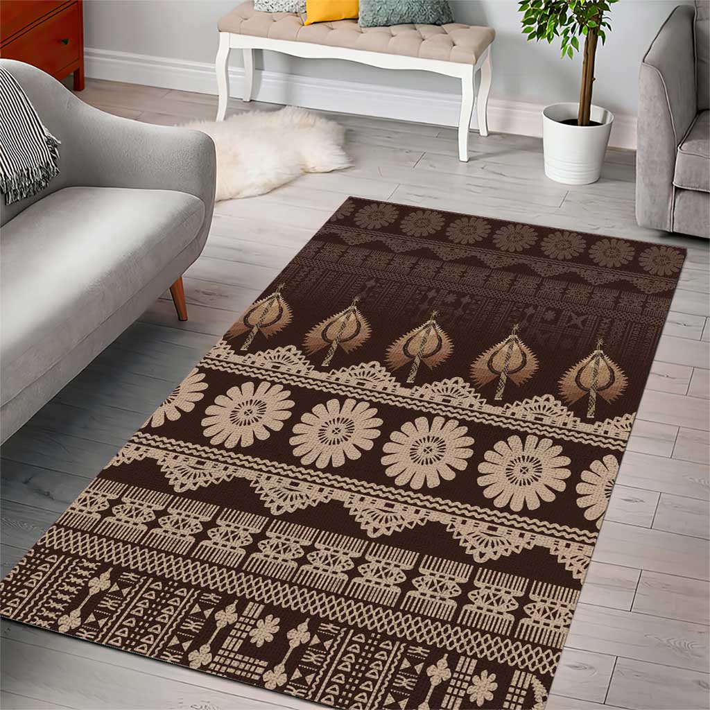 Bula Fiji Iri ni Meke Area Rug Kuvui Fijian Masi - Polynesian Pride