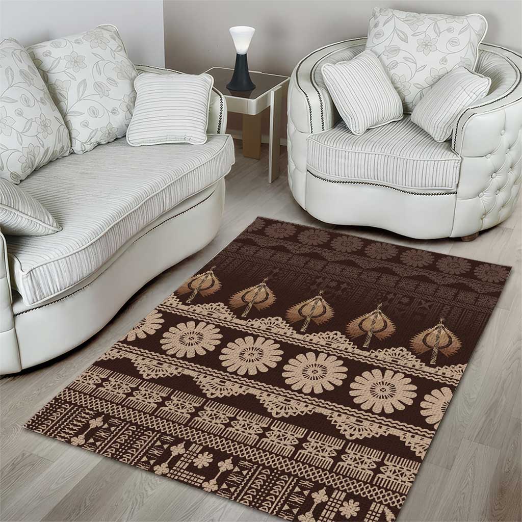 Bula Fiji Iri ni Meke Area Rug Kuvui Fijian Masi - Polynesian Pride