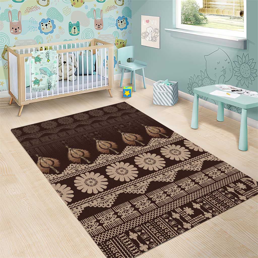 Bula Fiji Iri ni Meke Area Rug Kuvui Fijian Masi - Polynesian Pride