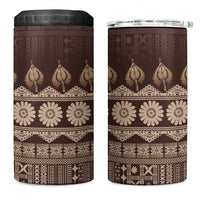 Bula Fiji Iri ni Meke 4 in 1 Can Cooler Tumbler Kuvui Fijian Masi - Polynesian Pride