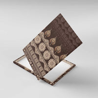 Bula Fiji Iri ni Meke Canvas Wall Art Kuvui Fijian Masi LT14 With Frame Brown - Polynesian Pride