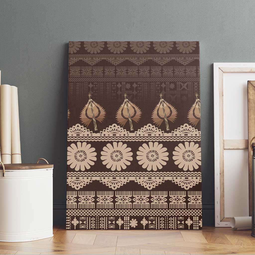 Bula Fiji Iri ni Meke Canvas Wall Art Kuvui Fijian Masi LT14 - Polynesian Pride
