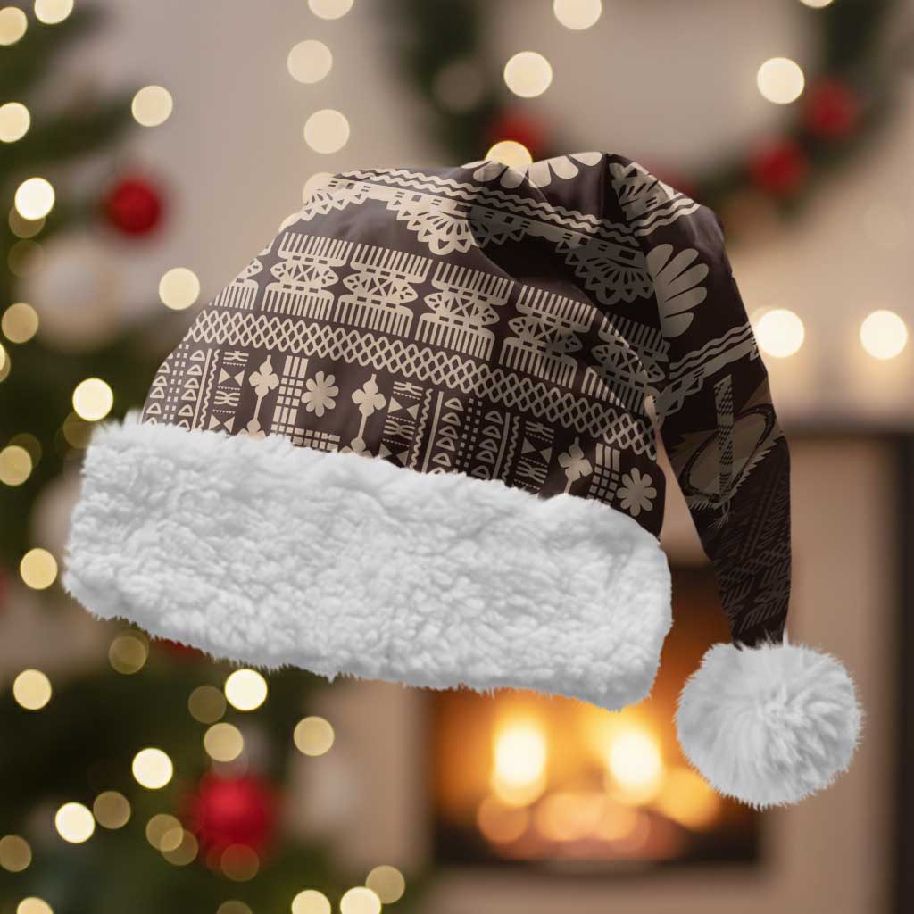 Bula Fiji Iri ni Meke Christmas Santa Hat Kuvui Fijian Masi - Polynesian Pride