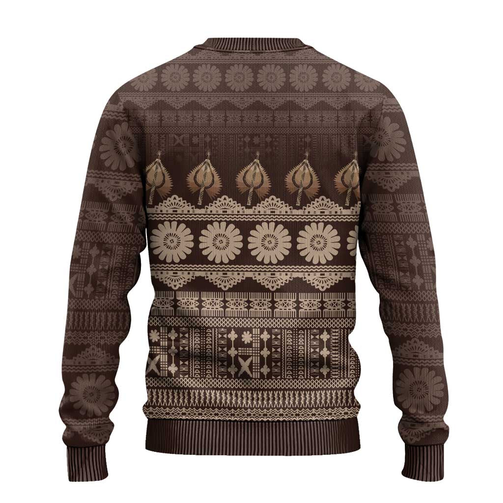 Bula Fiji Iri ni Meke Ugly Christmas Sweater Kuvui Fijian Masi - Polynesian Pride