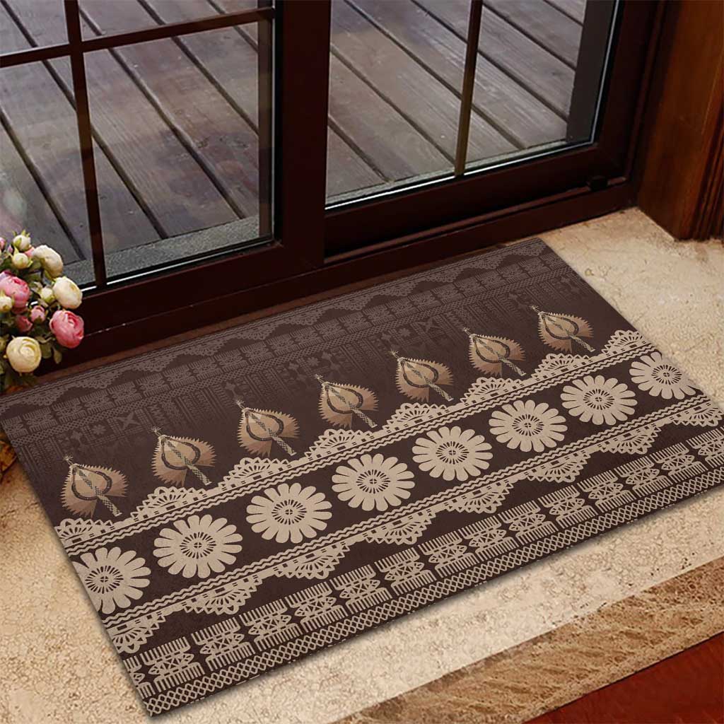 Bula Fiji Iri ni Meke Rubber Doormat Kuvui Fijian Masi - Polynesian Pride