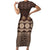 Bula Fiji Iri ni Meke Short Sleeve Bodycon Dress Kuvui Fijian Masi - Polynesian Pride