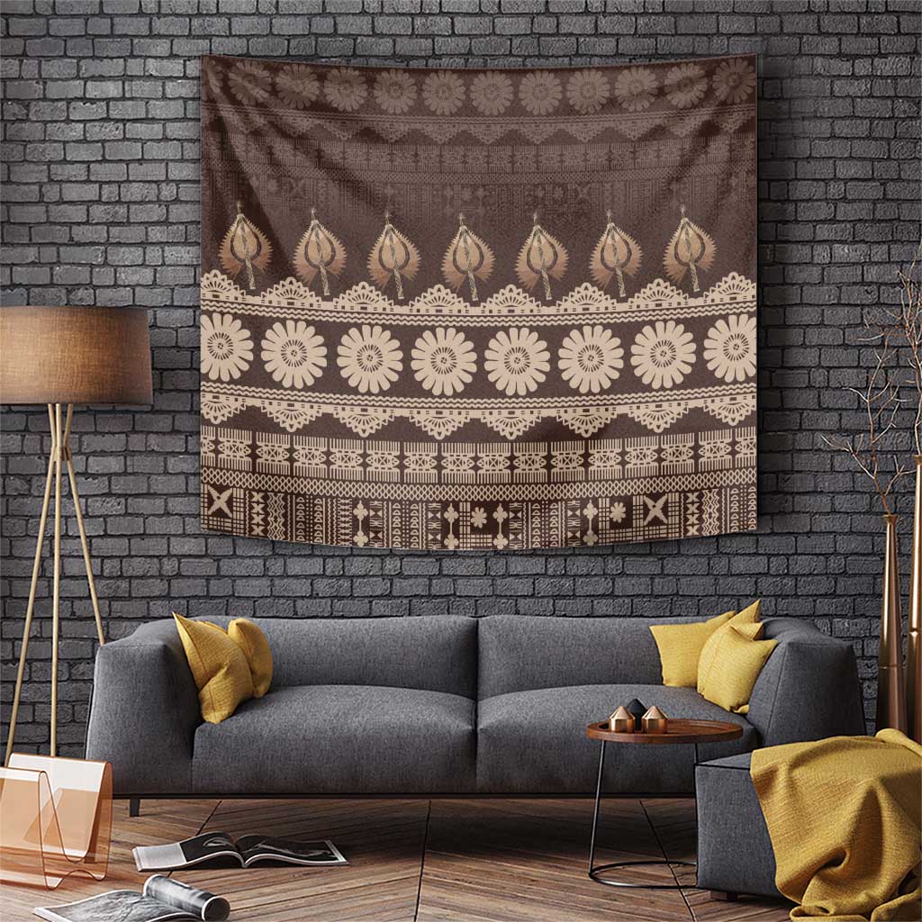 Bula Fiji Iri ni Meke Tapestry Kuvui Fijian Masi - Polynesian Pride