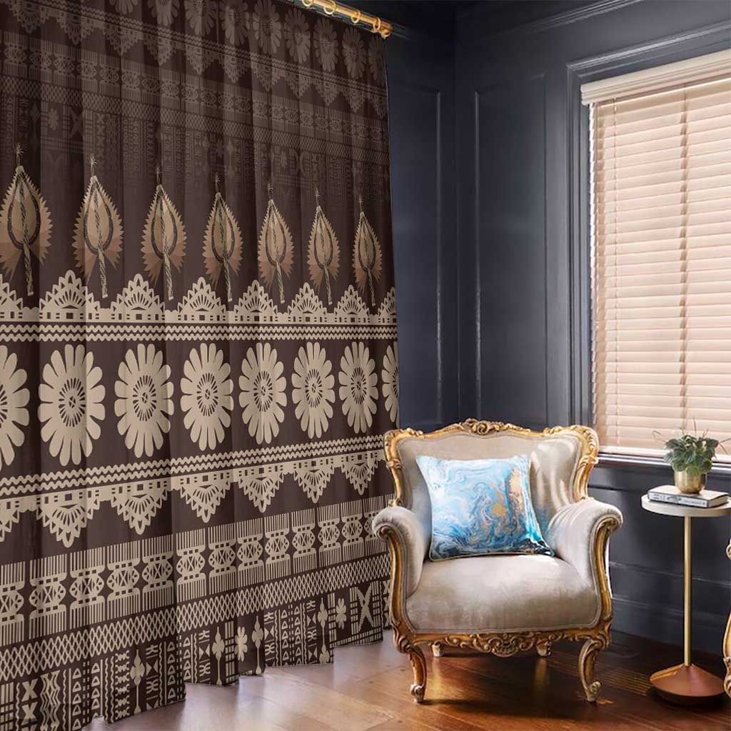 Bula Fiji Iri ni Meke Window Curtain Kuvui Fijian Masi - Polynesian Pride