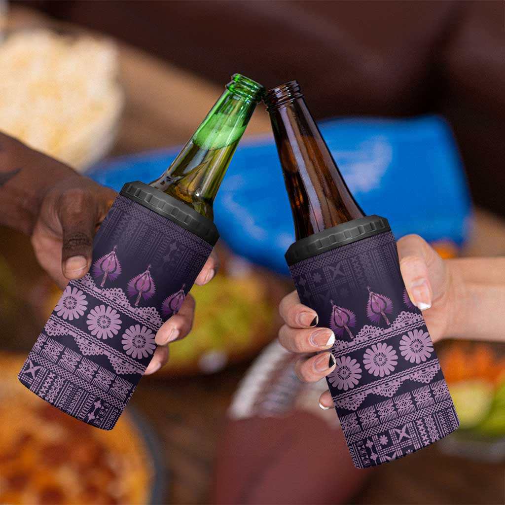 Bula Fiji Iri ni Meke 4 in 1 Can Cooler Tumbler Lokaloka Fijian Masi - Polynesian Pride