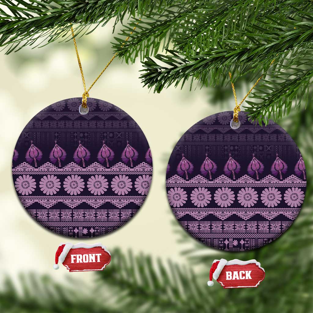 Bula Fiji Iri ni Meke Ceramic Ornament Lokaloka Fijian Masi - Polynesian Pride