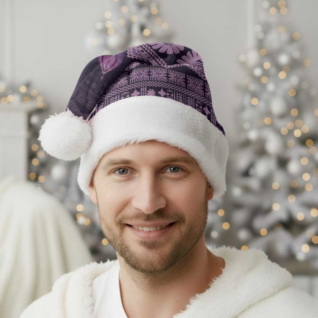Bula Fiji Iri ni Meke Christmas Santa Hat Lokaloka Fijian Masi - Polynesian Pride