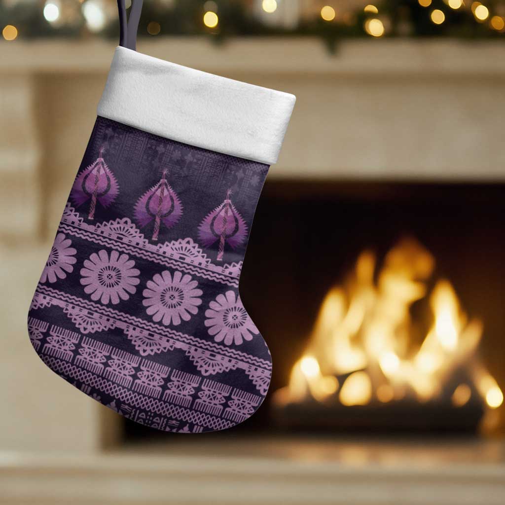 Bula Fiji Iri ni Meke Christmas Stocking Lokaloka Fijian Masi - Polynesian Pride