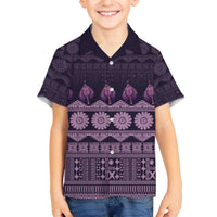 Bula Fiji Iri ni Meke Family Matching Off The Shoulder Long Sleeve Dress and Hawaiian Shirt Lokaloka Fijian Masi - Polynesian Pride