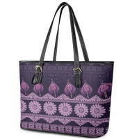Bula Fiji Iri ni Meke Leather Tote Bag Lokaloka Fijian Masi - Polynesian Pride