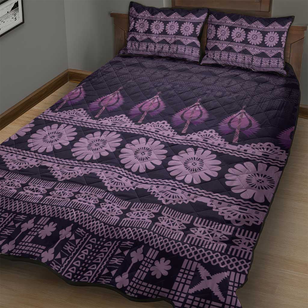 Bula Fiji Iri ni Meke Quilt Bed Set Lokaloka Fijian Masi - Polynesian Pride