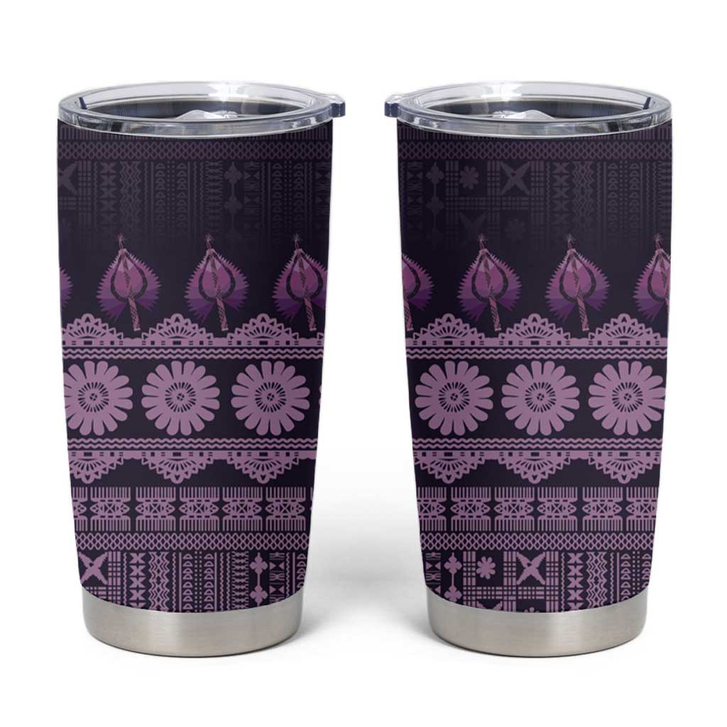 Bula Fiji Iri ni Meke Tumbler Cup Lokaloka Fijian Masi - Polynesian Pride