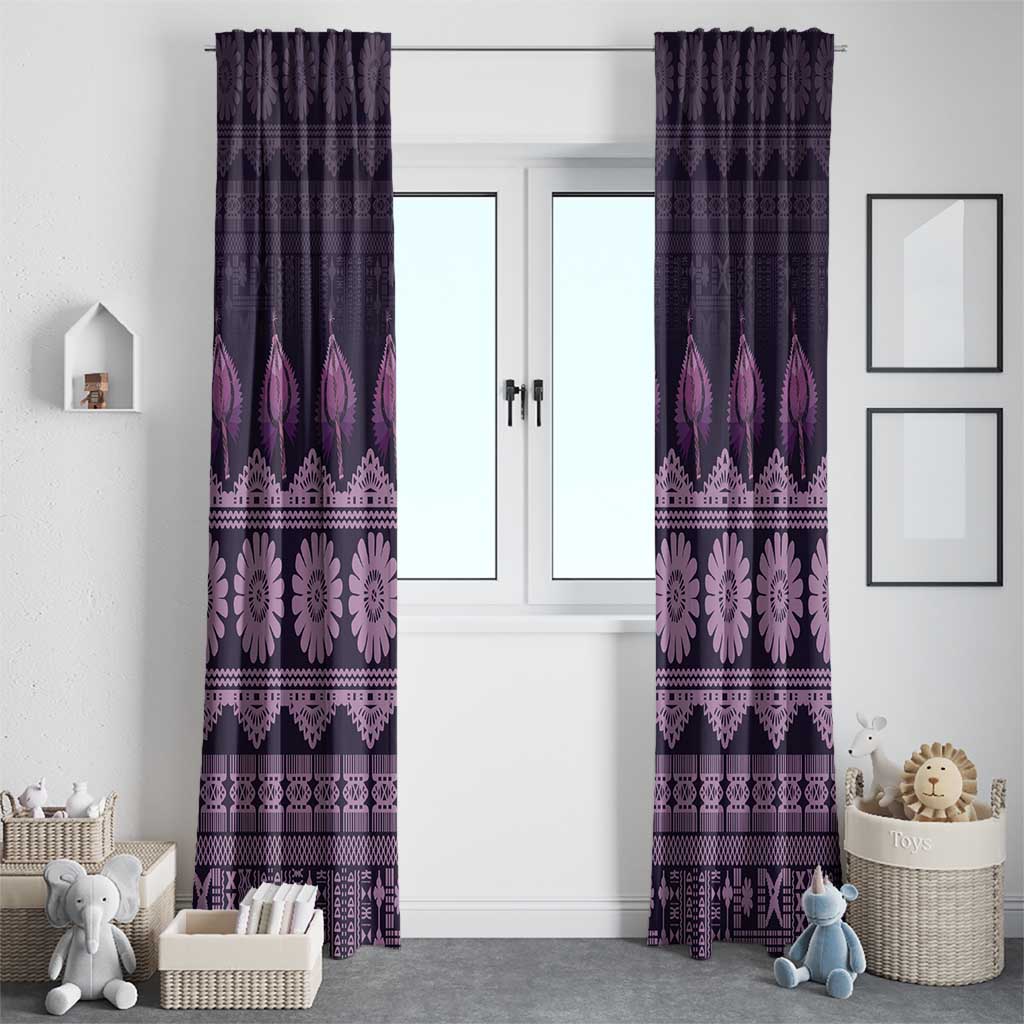 Bula Fiji Iri ni Meke Window Curtain Lokaloka Fijian Masi - Polynesian Pride