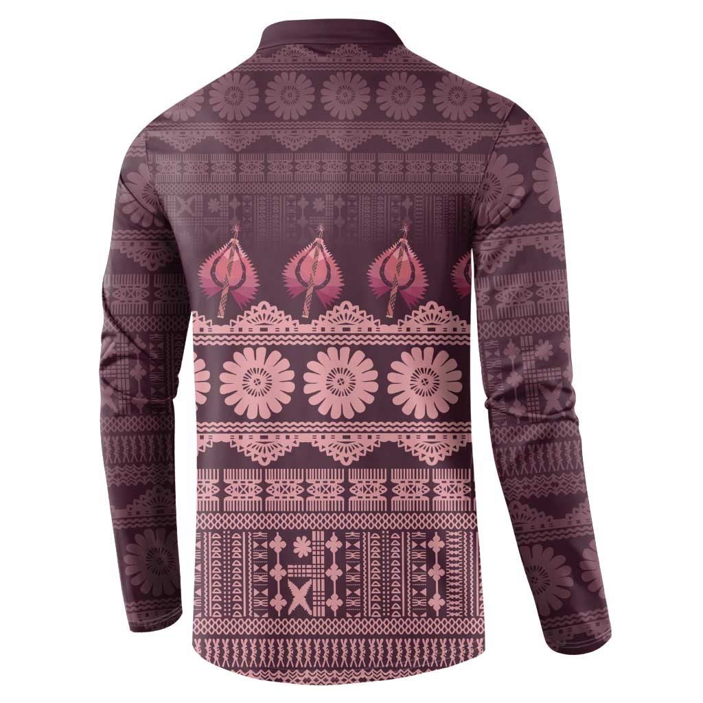 Bula Fiji Iri ni Meke Button Sweatshirt Piqi Fijian Masi - Polynesian Pride