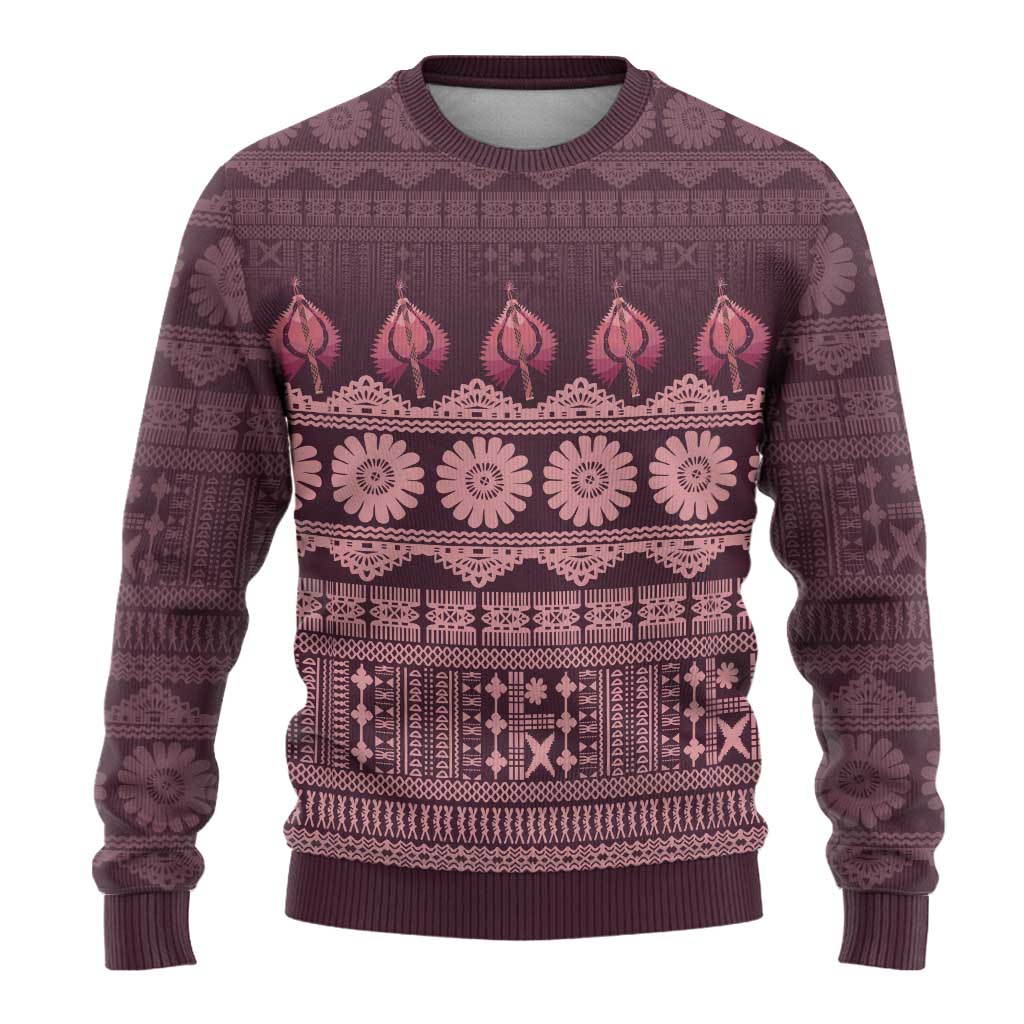Bula Fiji Iri ni Meke Ugly Christmas Sweater Piqi Fijian Masi - Polynesian Pride