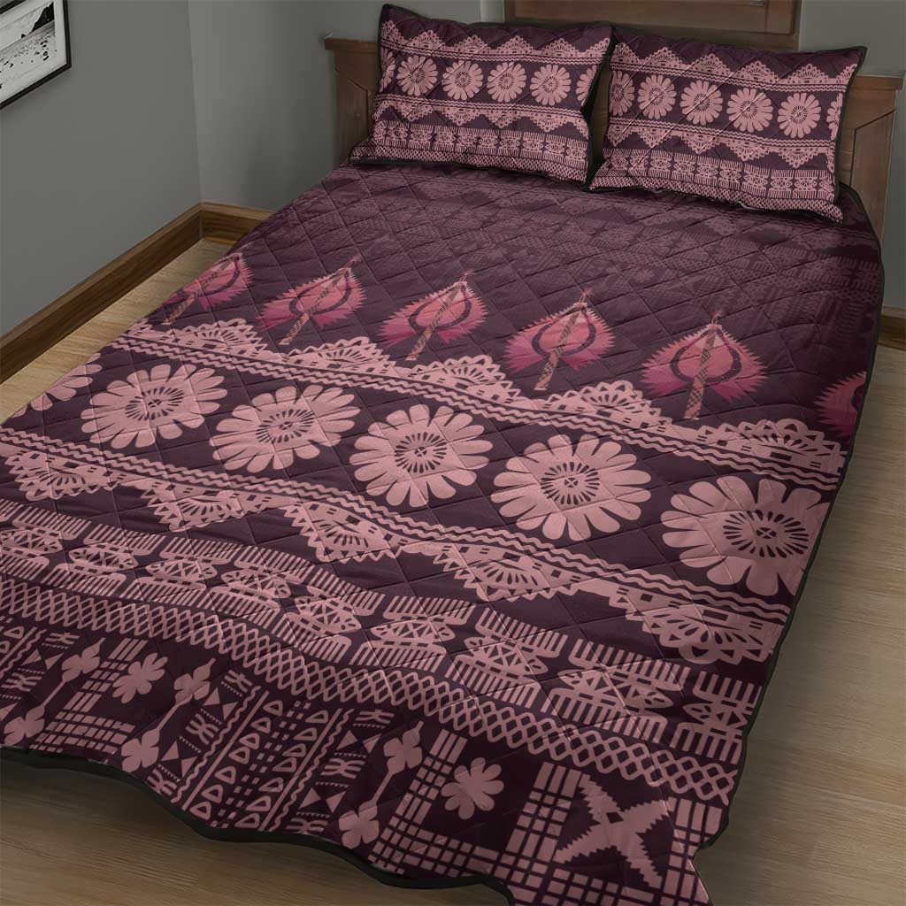 Bula Fiji Iri ni Meke Quilt Bed Set Piqi Fijian Masi - Polynesian Pride