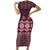 Bula Fiji Iri ni Meke Short Sleeve Bodycon Dress Piqi Fijian Masi - Polynesian Pride