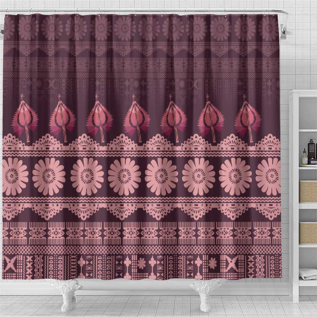 Bula Fiji Iri ni Meke Shower Curtain Piqi Fijian Masi - Polynesian Pride