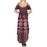 Bula Fiji Iri ni Meke Summer Maxi Dress Piqi Fijian Masi - Polynesian Pride