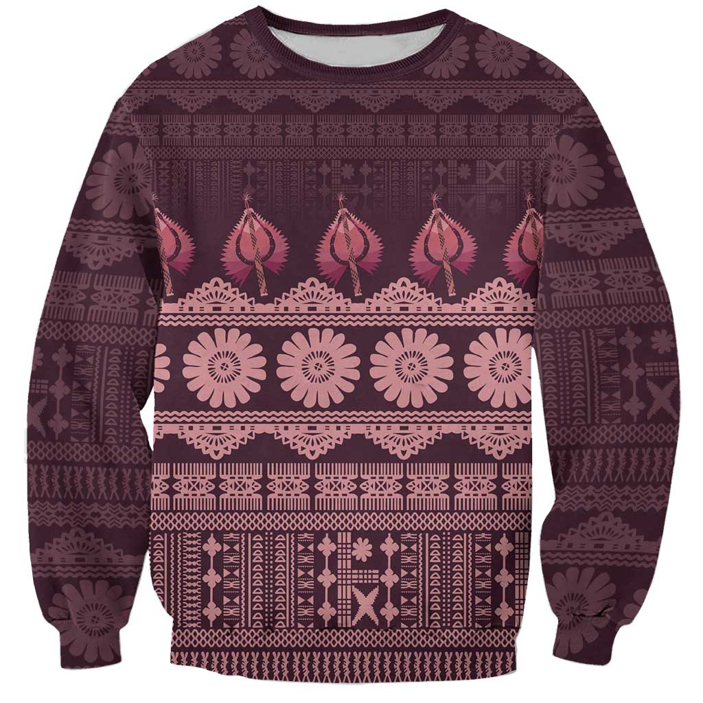 Bula Fiji Iri ni Meke Sweatshirt Piqi Fijian Masi - Polynesian Pride