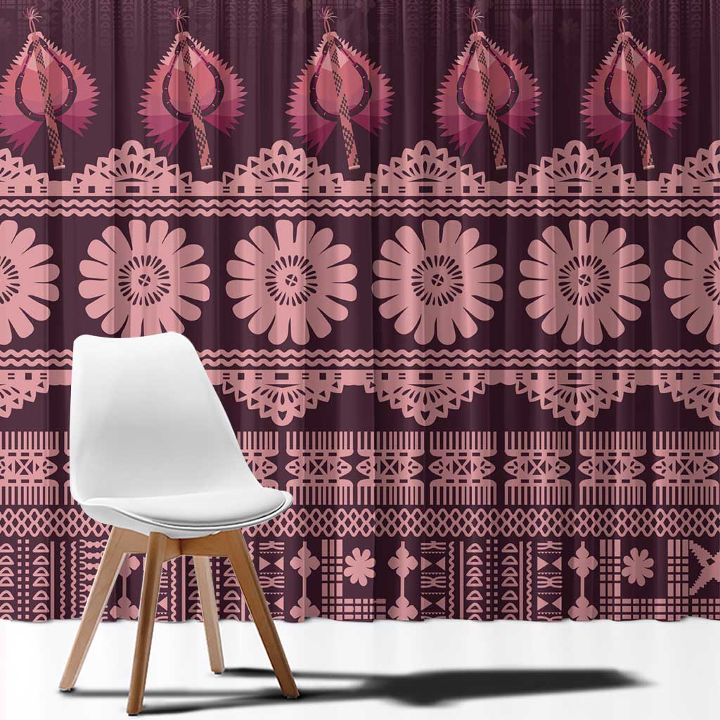 Bula Fiji Iri ni Meke Window Curtain Piqi Fijian Masi - Polynesian Pride