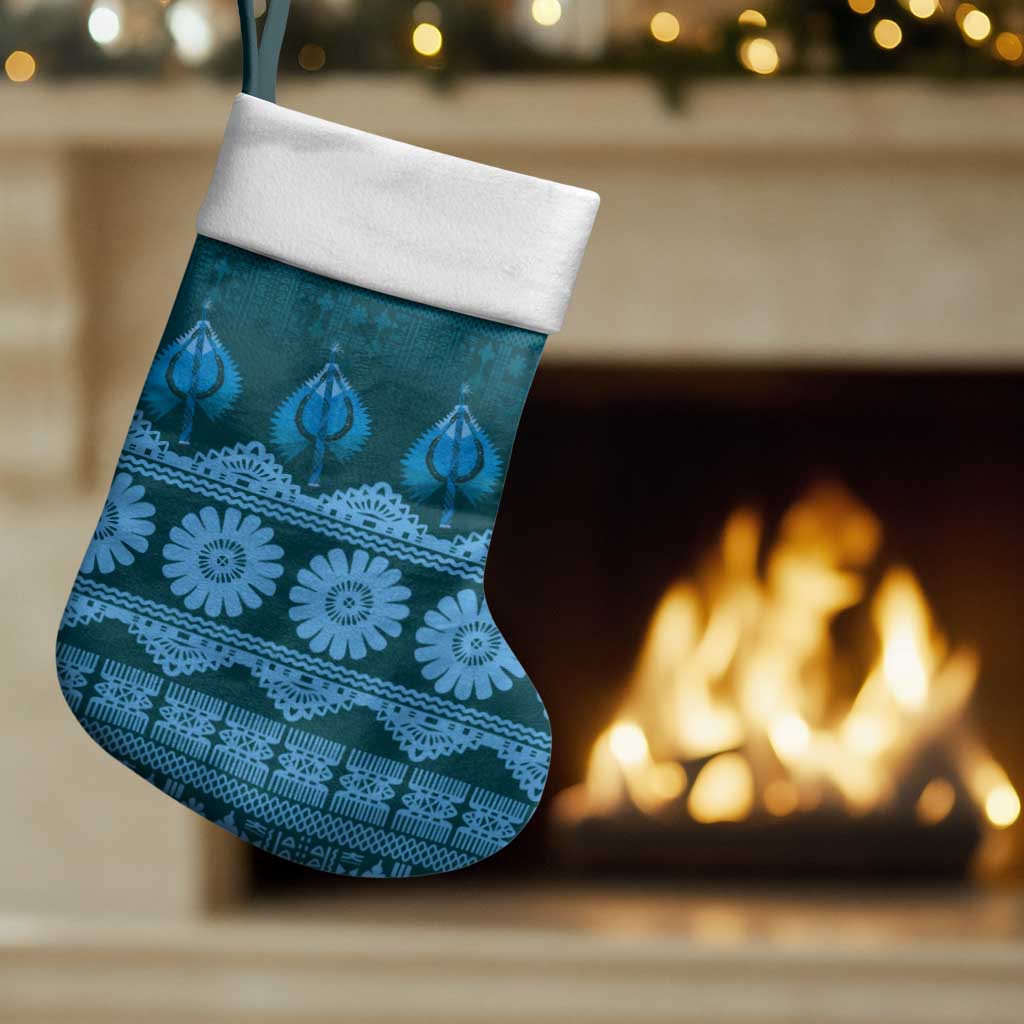 Bula Fiji Iri ni Meke Christmas Stocking Karakarawa Fijian Masi - Polynesian Pride