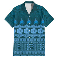 Bula Fiji Iri ni Meke Family Matching Off Shoulder Short Dress and Hawaiian Shirt Karakarawa Fijian Masi - Polynesian Pride