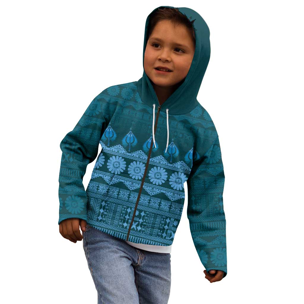 Bula Fiji Iri ni Meke Kid Hoodie Karakarawa Fijian Masi - Polynesian Pride