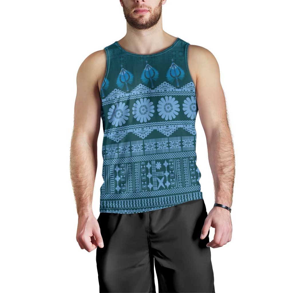 Bula Fiji Iri ni Meke Men Tank Top Karakarawa Fijian Masi - Polynesian Pride