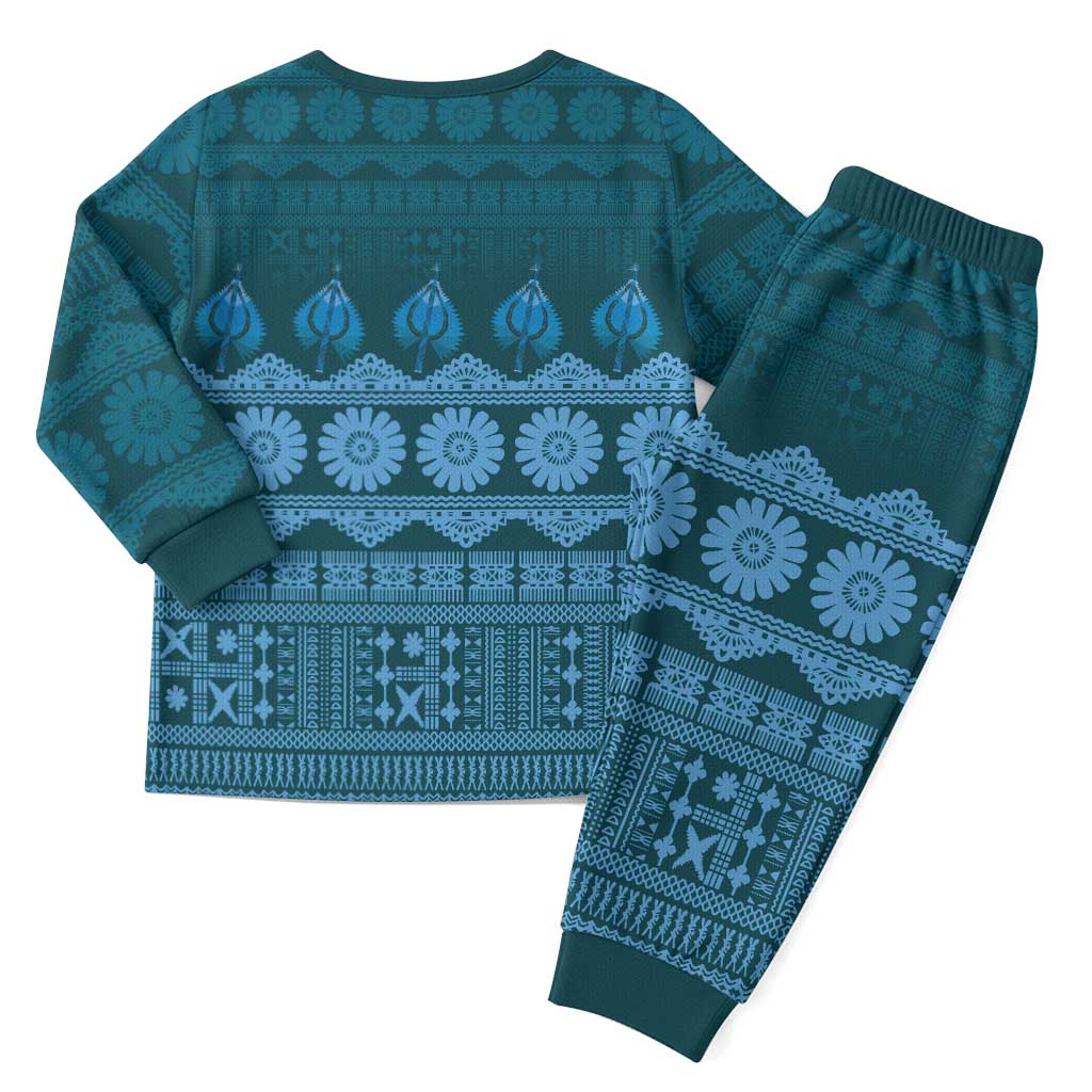 Bula Fiji Iri ni Meke Christmas Pajama Set Karakarawa Fijian Masi - Polynesian Pride