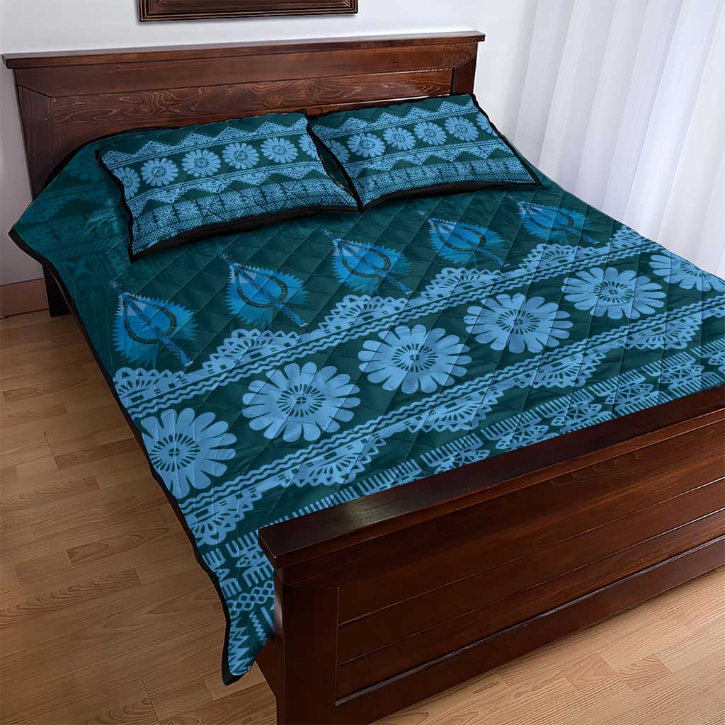 Bula Fiji Iri ni Meke Quilt Bed Set Karakarawa Fijian Masi - Polynesian Pride