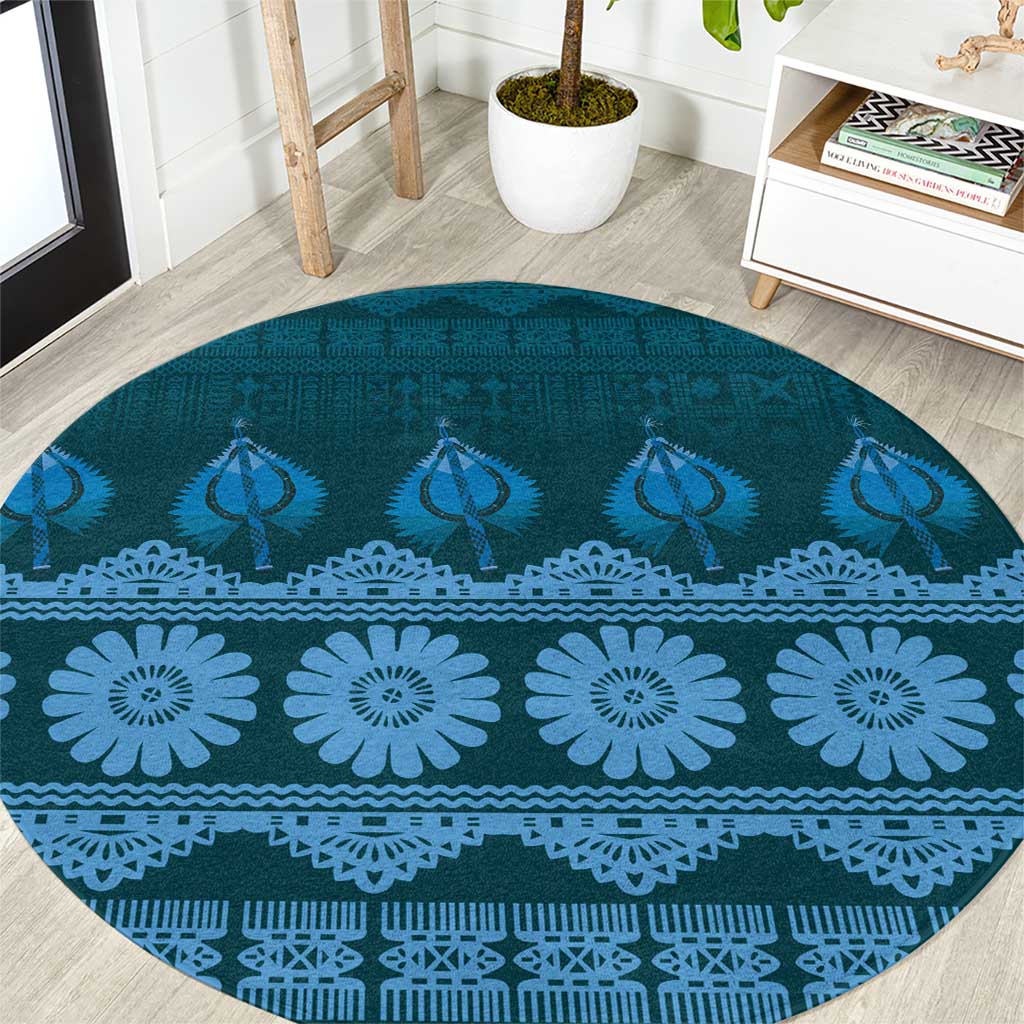 Bula Fiji Iri ni Meke Round Carpet Karakarawa Fijian Masi - Polynesian Pride