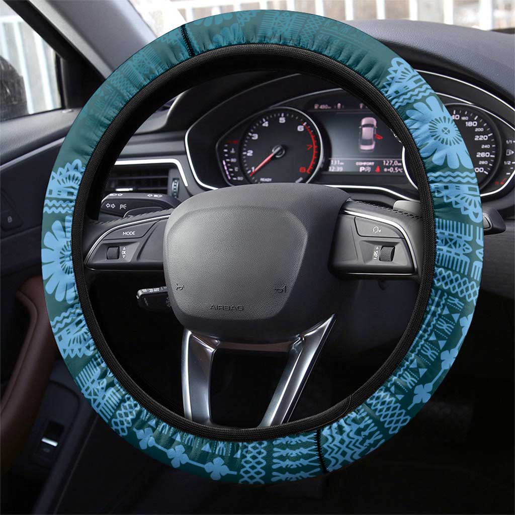Bula Fiji Iri ni Meke Steering Wheel Cover Karakarawa Fijian Masi LT14 - Polynesian Pride