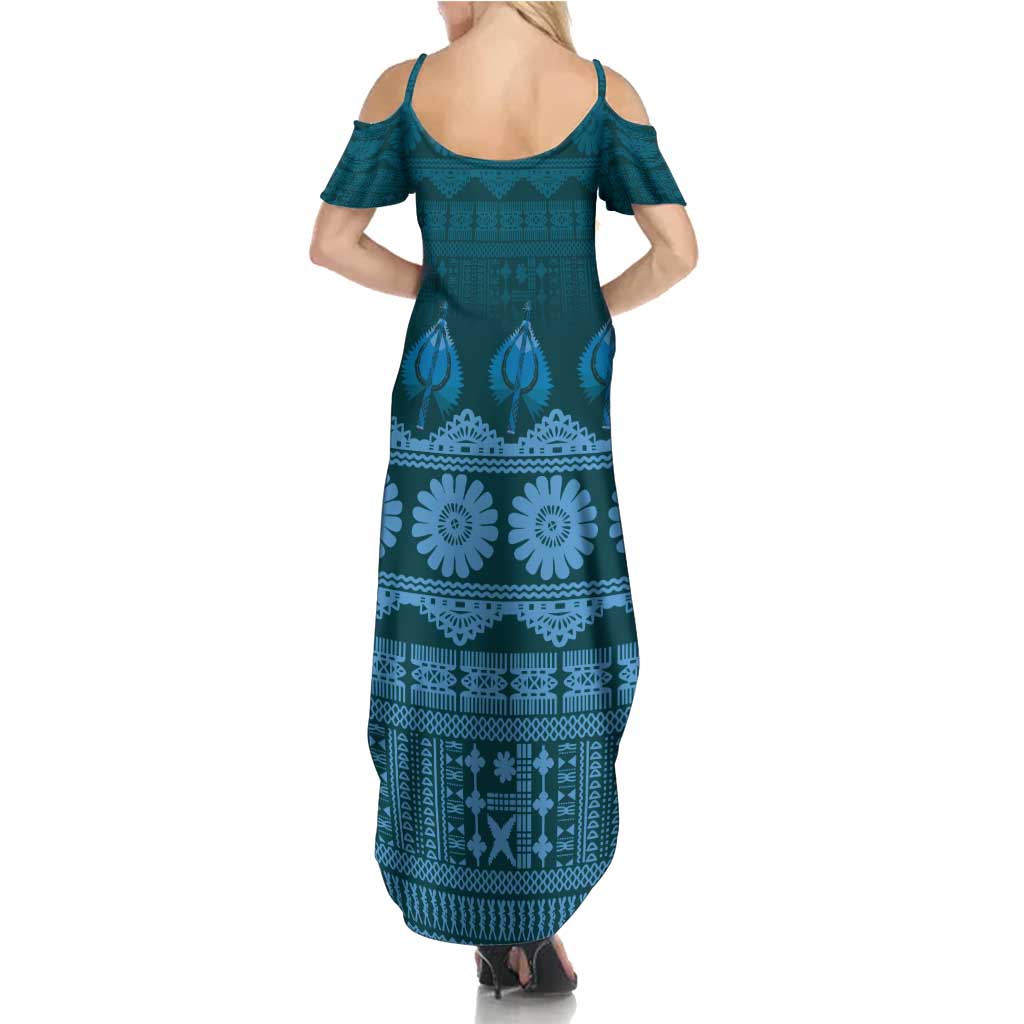 Bula Fiji Iri ni Meke Summer Maxi Dress Karakarawa Fijian Masi - Polynesian Pride