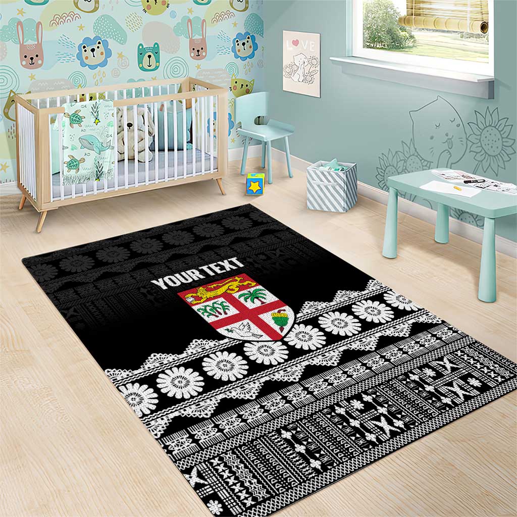 Fiji Tapa Rugby Custom Area Rug Go Fijiana - Polynesian Pride