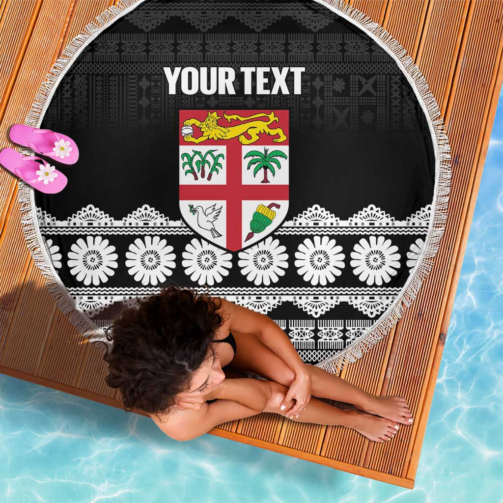 Fiji Tapa Rugby Custom Beach Blanket Go Fijiana LT14 - Polynesian Pride